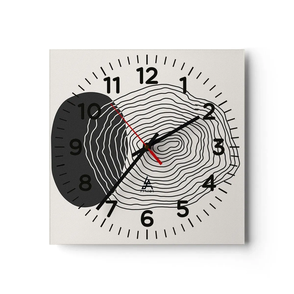 Reloj de pared - Reloj de vidrio - Persistencia y vibración - 30x30 cm