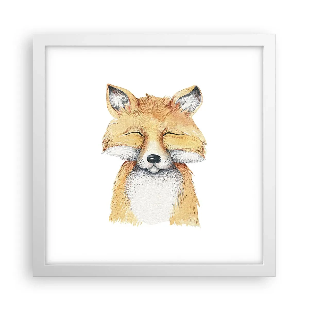 Póster en marco blanco - Humor de zorro - 30x30 cm