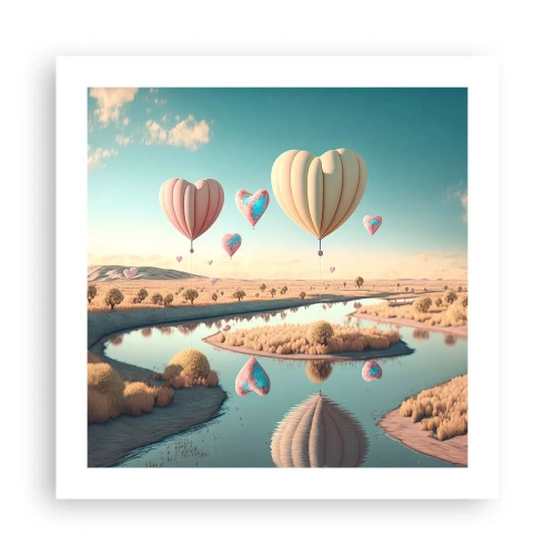 Póster - El amor te hace volar - 50x50 cm