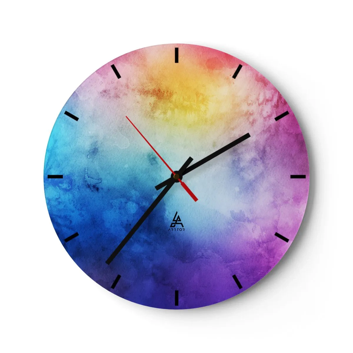 Reloj de pared - Reloj de vidrio - Casi en el séptimo cielo - 40x40 cm
