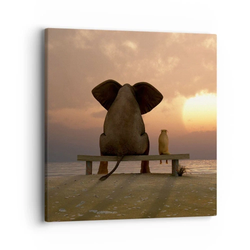 Cuadro sobre lienzo - Impresión de Imagen - Es bueno estar en silencio juntos - 40x40 cm