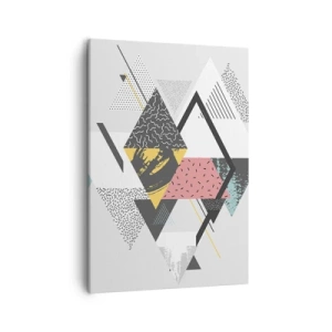 Cuadro sobre lienzo - Impresión de Imagen - Patrones geométricos sobre un fondo claro - 50x70cm - Una variación del triángulo y el rombo - Decoración de pared moderna para salón y dormitorio ARTTOR