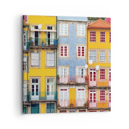Cuadro sobre lienzo - Impresión de Imagen - Los colores de la ciudad vieja - 70x70 cm