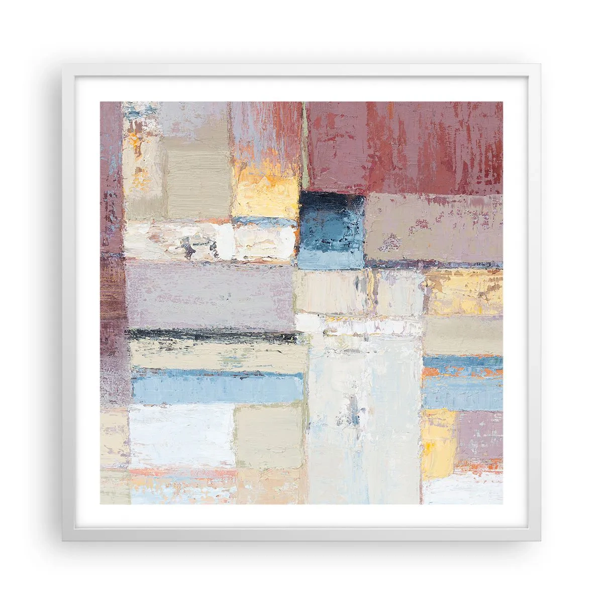 Póster en marco blanco - La tranquilidad de la geometría - 60x60 cm