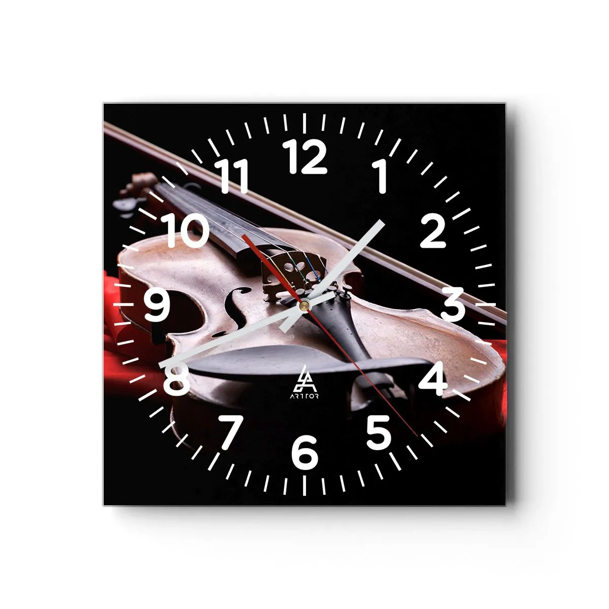 Reloj de pared - Reloj de vidrio - Música de sentimientos - 40x40 cm
