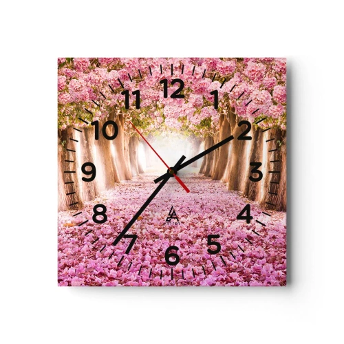 Reloj de pared - Reloj de vidrio - El camino al paraíso - 40x40 cm