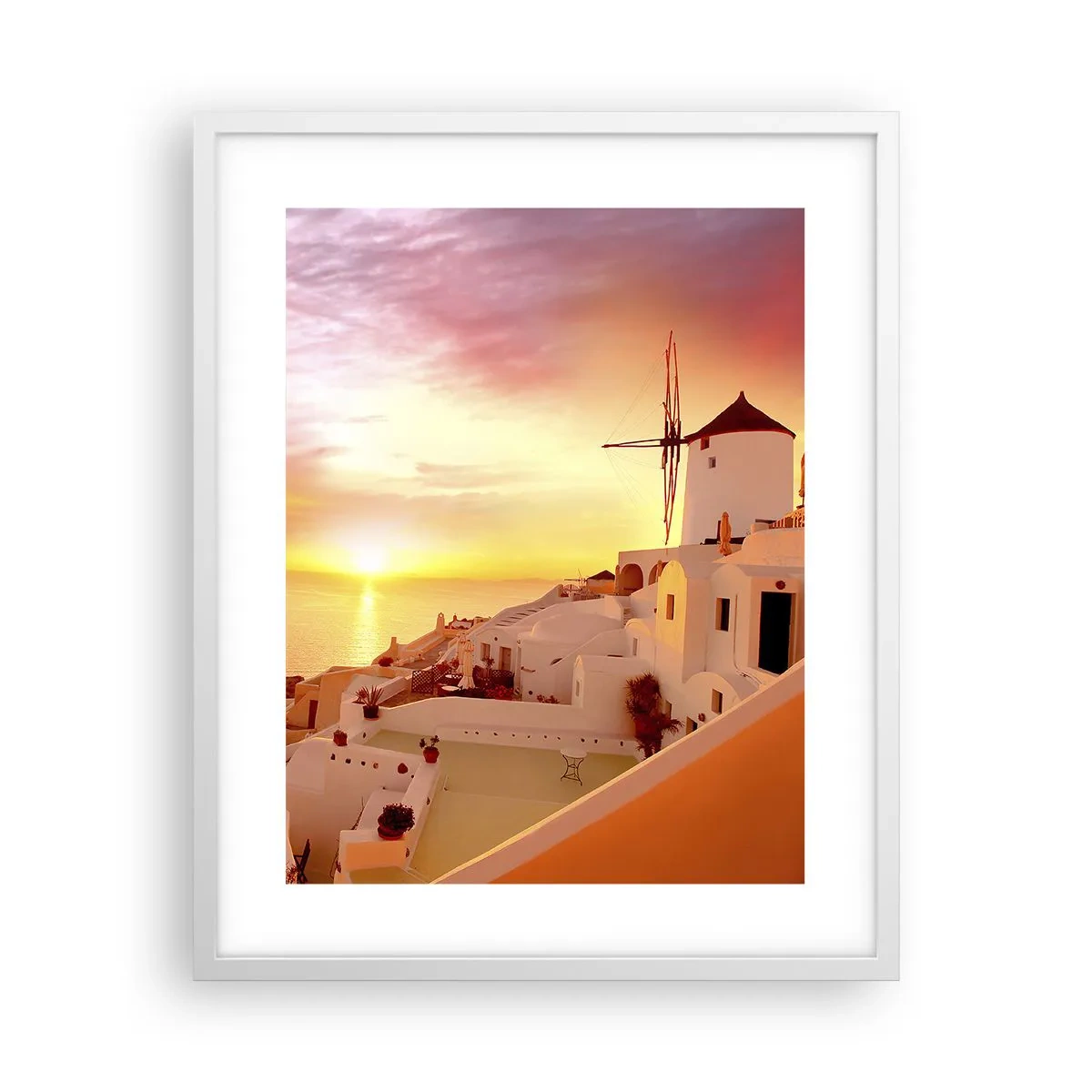 Póster en marco blanco - Blanco y dorado - 40x50 cm