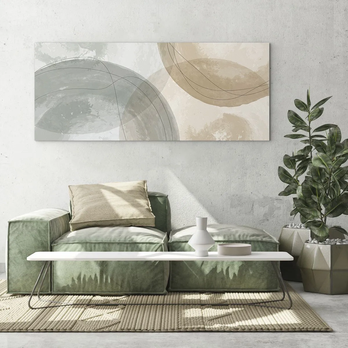 Cuadro sobre vidrio - Impresiones sobre Vidrio - Mundos que se entrecruzan - 100x40 cm