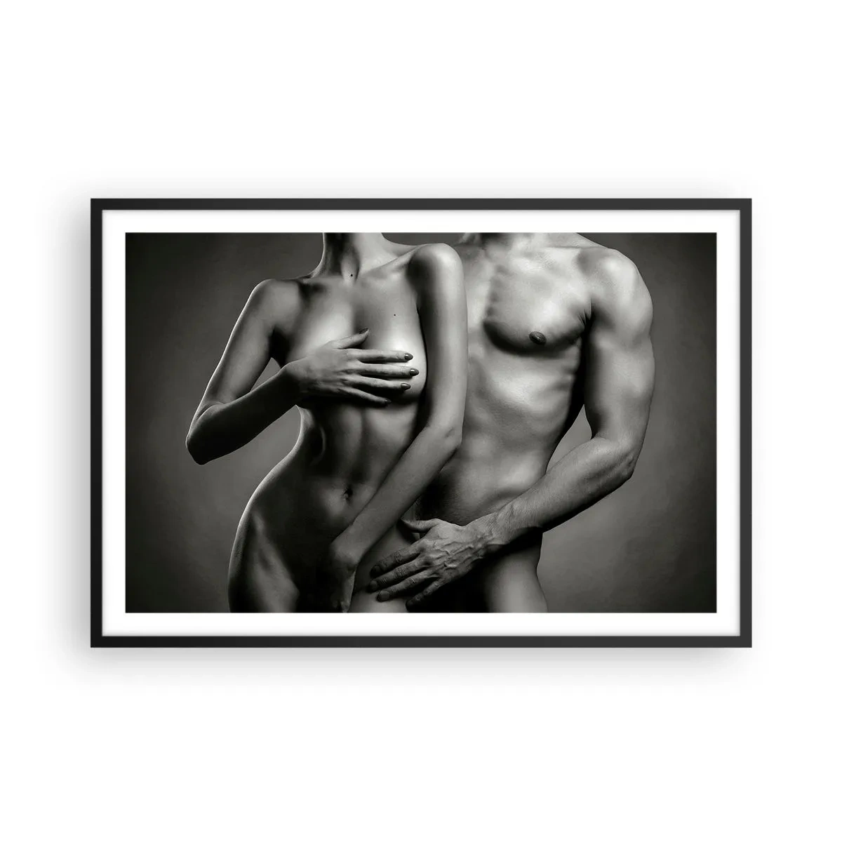 Póster en marco negro - Adán y Eva - 91x61 cm