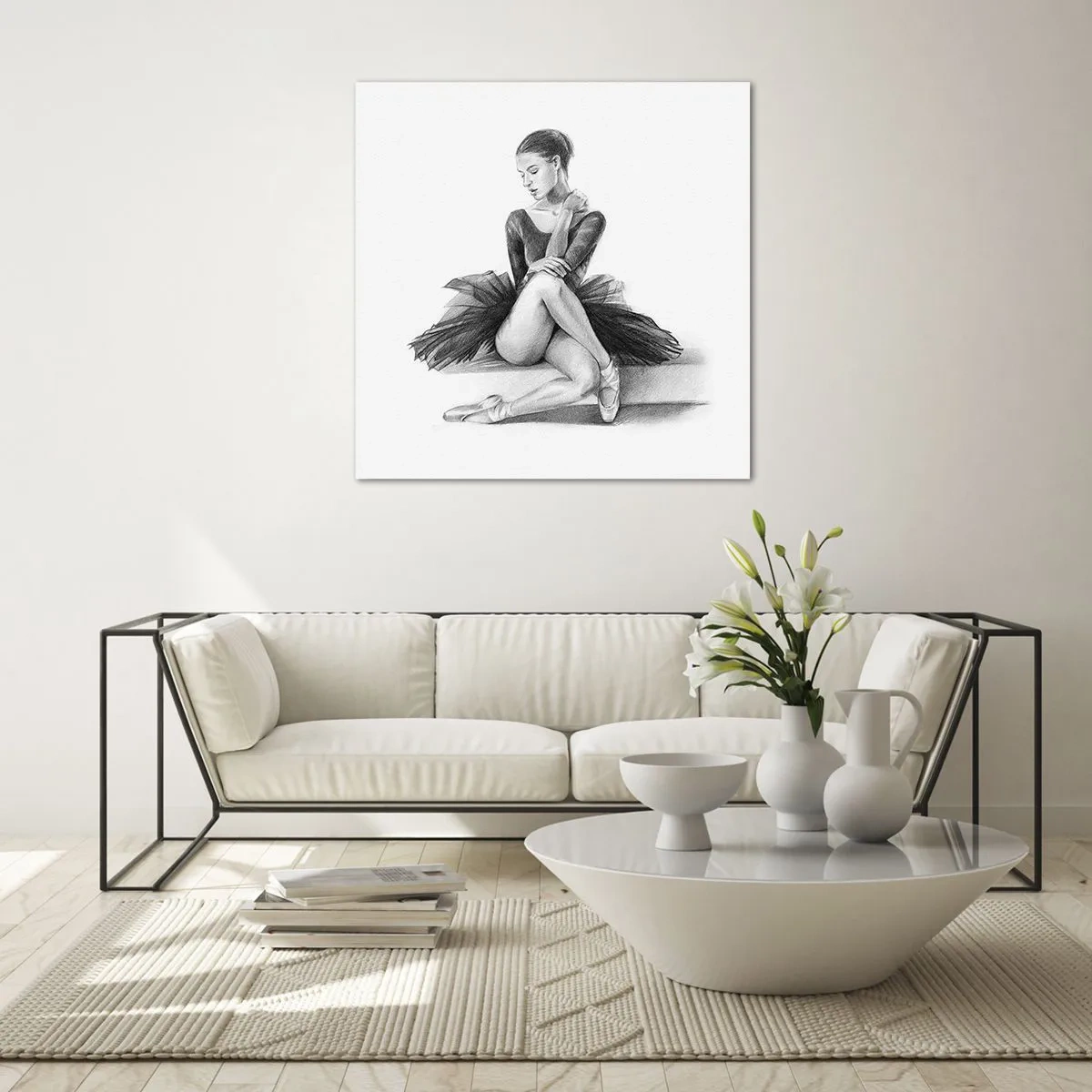 Cuadro sobre vidrio - Impresiones sobre Vidrio - Amante de la danza - 40x40 cm