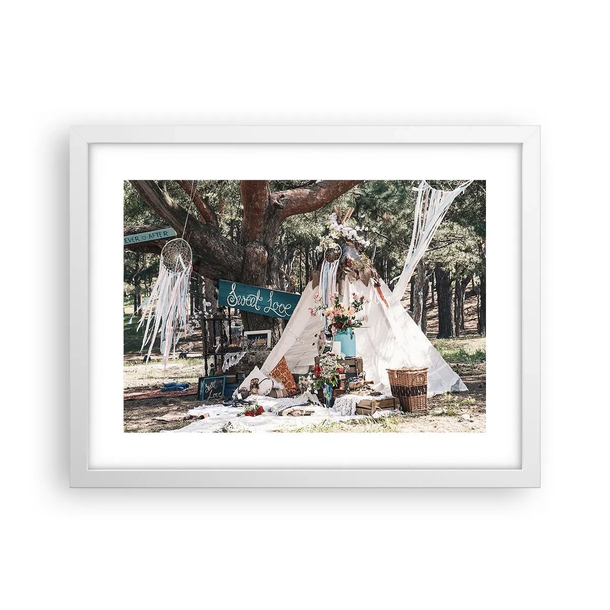 Póster en marco blanco - Amor exótico - 40x30 cm