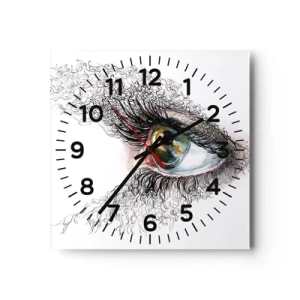 Reloj de pared - Reloj de vidrio - Mira directamente a tu alma - 30x30 cm