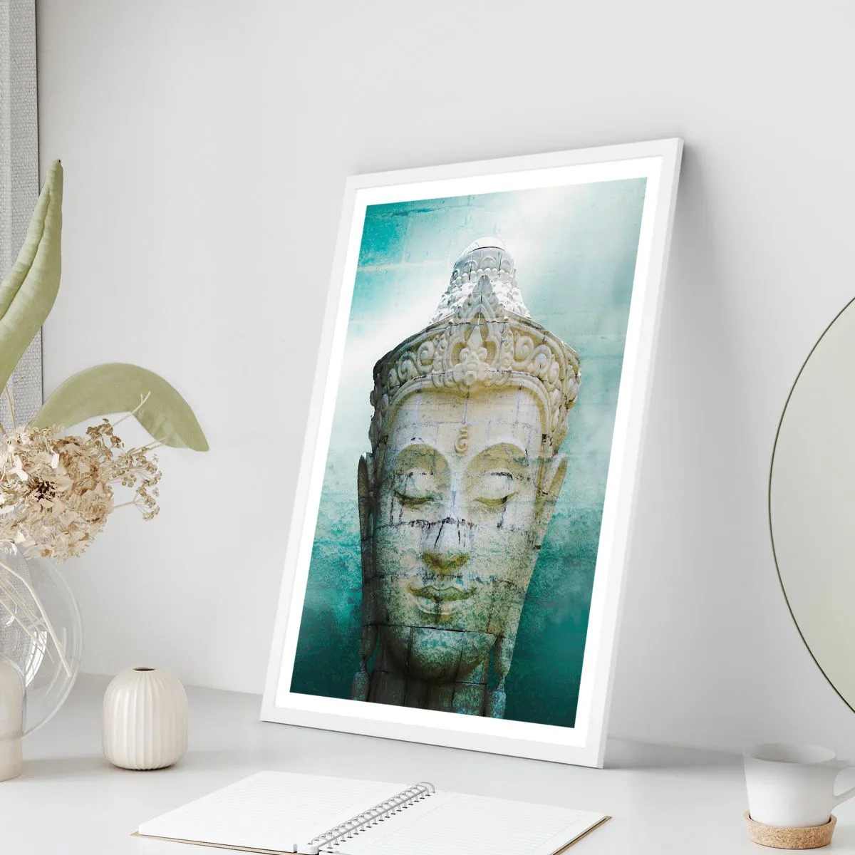 Póster en marco blanco - Buscando la luz - 50x70 cm