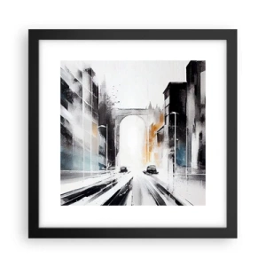 Póster en marco negro - Estudio de la ciudad: arquitectura y movimiento - 30x30 cm