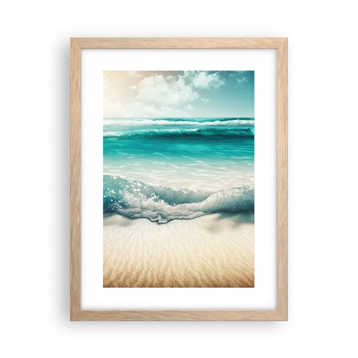 Póster en marco roble claro - Calma oceánica - 30x40 cm