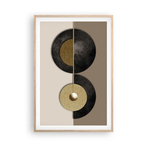 Póster en marco roble claro - Variaciones en torno a un círculo - 61x91 cm