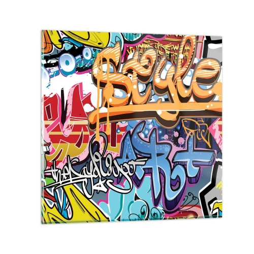 Cuadro sobre vidrio - Impresiones sobre Vidrio - Grafiti, el arte urbano - 30x30 cm