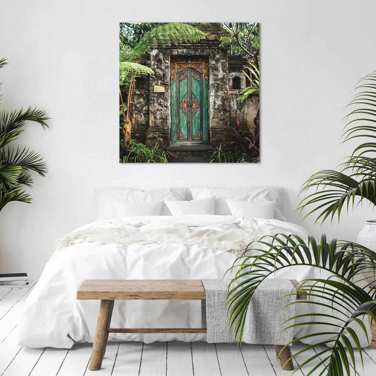 Cuadro sobre lienzo - Impresión de Imagen - Una puerta a un mundo exótico - 40x40 cm