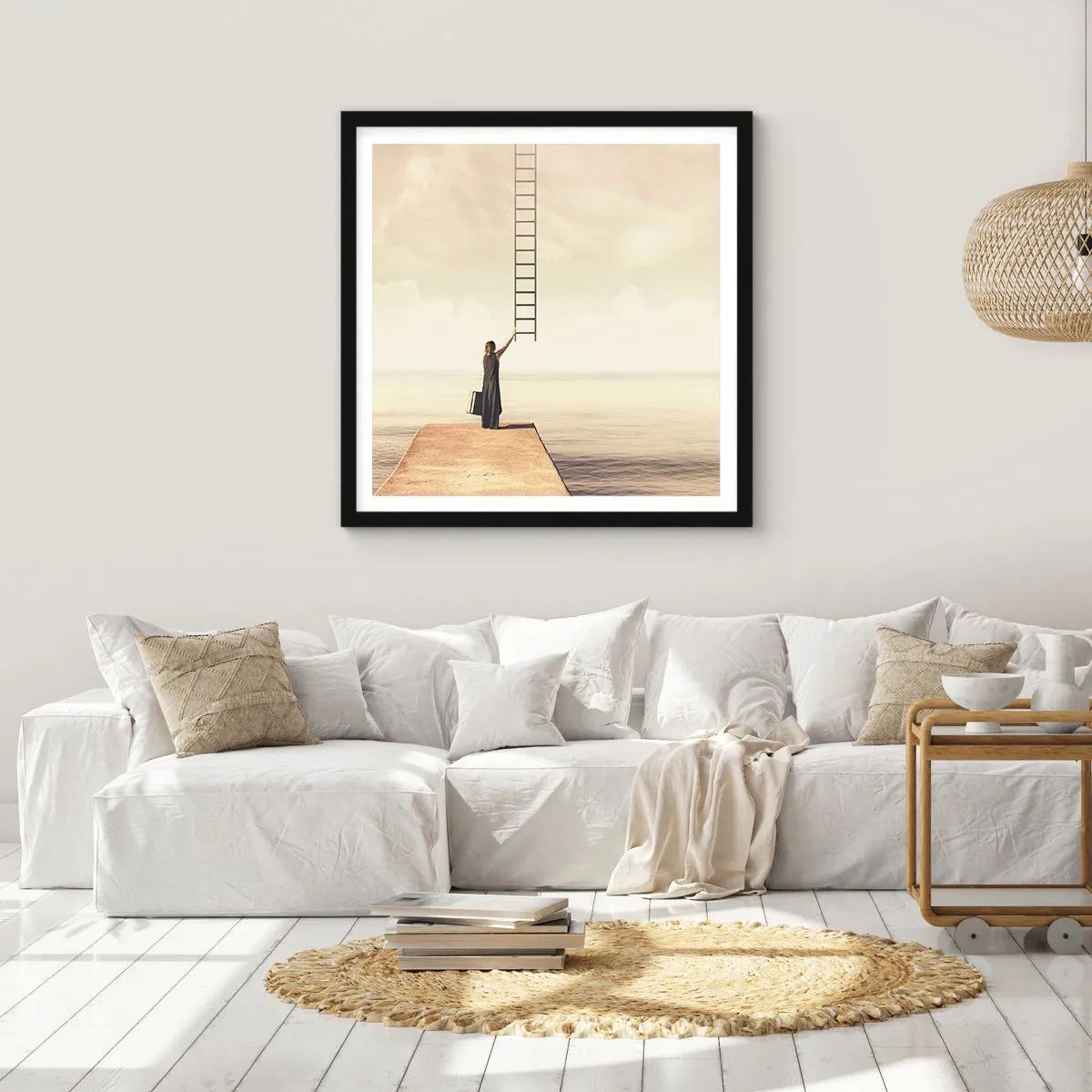 Póster en marco negro - Un viaje mágico - 30x30 cm