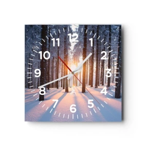 Reloj de pared - Reloj de vidrio - Claramente en blanco y negro - 40x40 cm