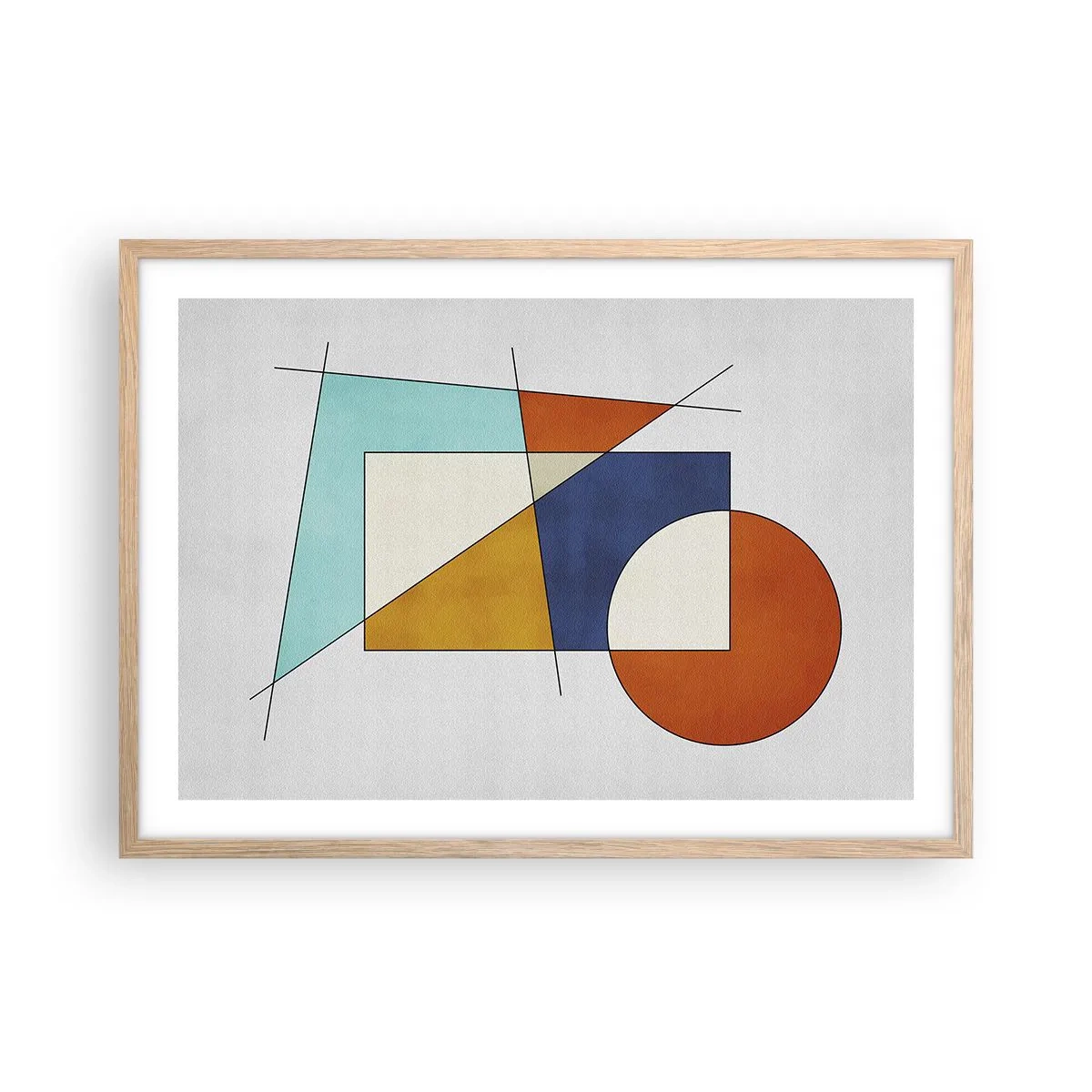 Póster en marco roble claro - Abstracción: diversión modernista - 70x50 cm
