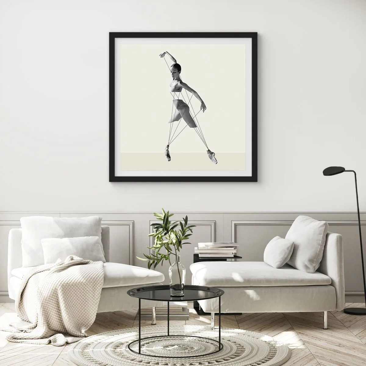 Póster en marco negro - Títere de sí misma - 50x50 cm