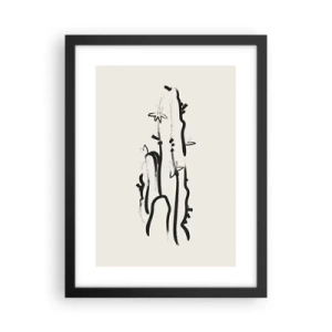 Póster en marco negro - El color negro floreciendo - 30x40 cm