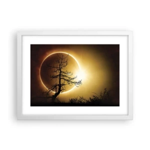 Póster en marco blanco - Eclipse total - 40x30 cm