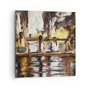 Cuadro sobre lienzo - Impresión de Imagen - En un paraíso polinesio - 70x70 cm