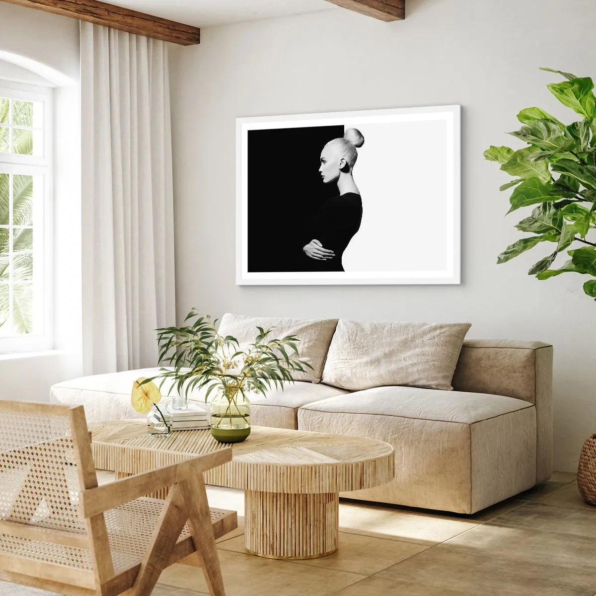 Póster en marco blanco - Simplemente femenina - 100x70 cm