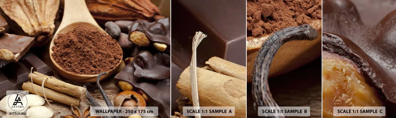 Muestra De Fotomural Standard Eco - Lo mejor para las penas - Gastronomía, Chocolate, Café - 100x30 cm