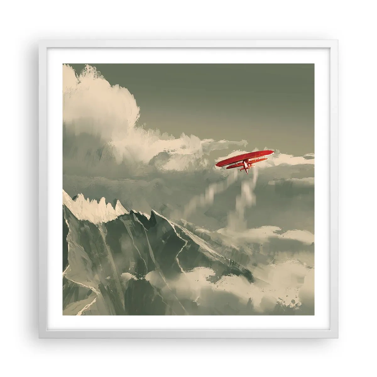 Póster en marco blanco - Pionero sin miedo - 60x60 cm