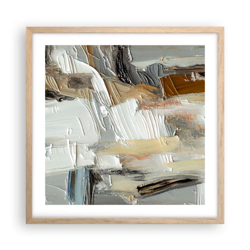 Póster en marco roble claro - Estratificación de colores - 50x50 cm
