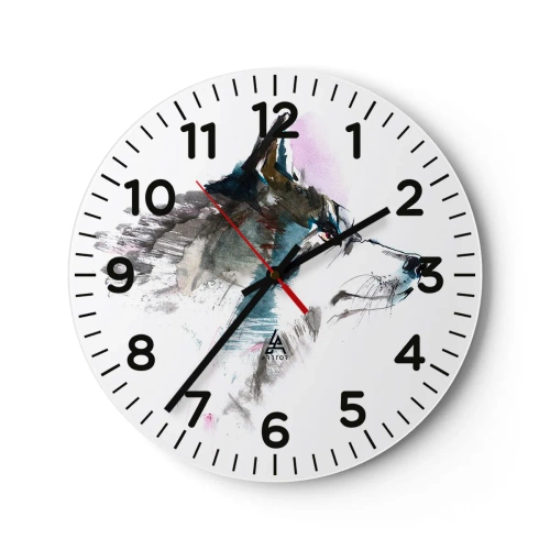 Reloj de pared - Reloj de vidrio - Habla del lobo si lo ves - 30x30 cm