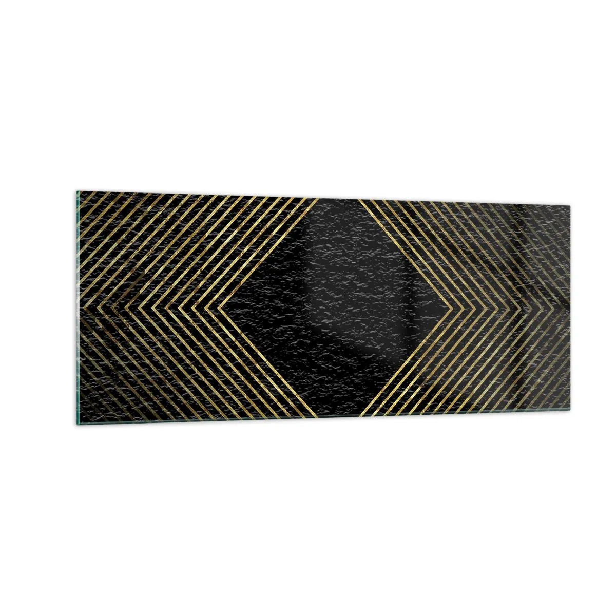Cuadro sobre vidrio - Impresiones sobre Vidrio - Geometría al estilo glamour - 100x40 cm