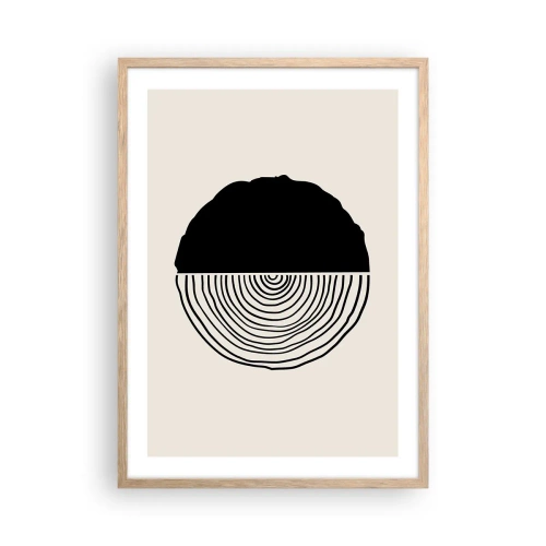 Póster en marco roble claro - Mitad y mitad - 50x70 cm