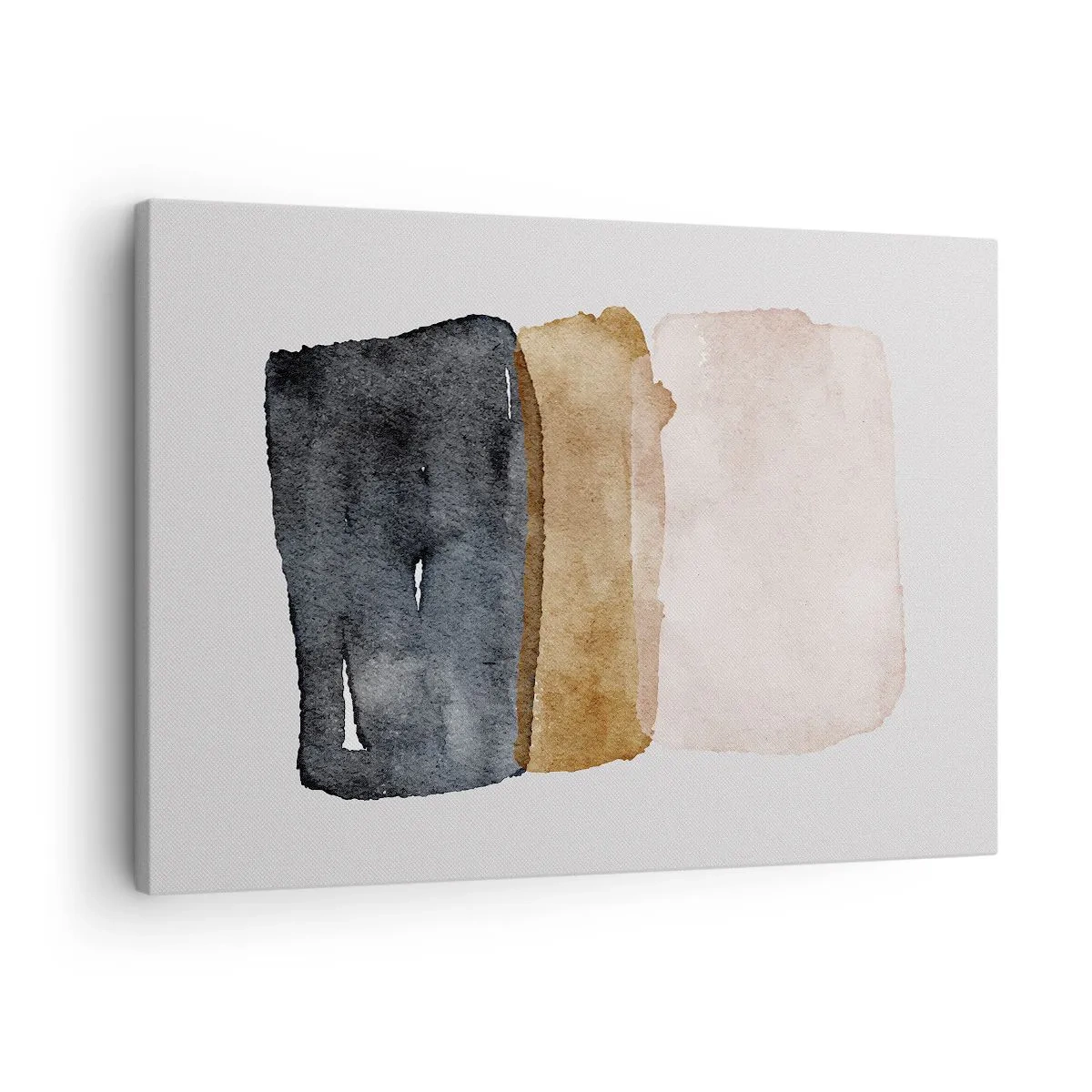 Cuadro sobre lienzo - Impresión de Imagen - Una composición minimalista de tres rectángulos en tonos tierra. - 70x50cm - Una composición de colores tierra - Decoración de pared moderna para salón y dormitorio ARTTOR