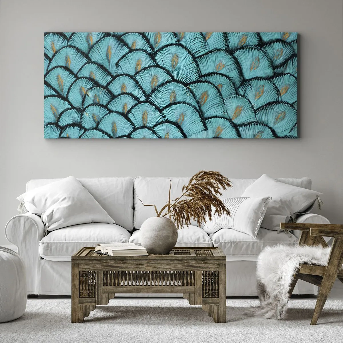Cuadro sobre lienzo - Impresión de Imagen - La gran gala de las plumas - 100x40 cm