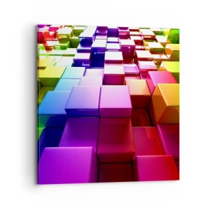 Cuadro sobre lienzo - Impresión de Imagen - Op-art en equipo - 70x70 cm