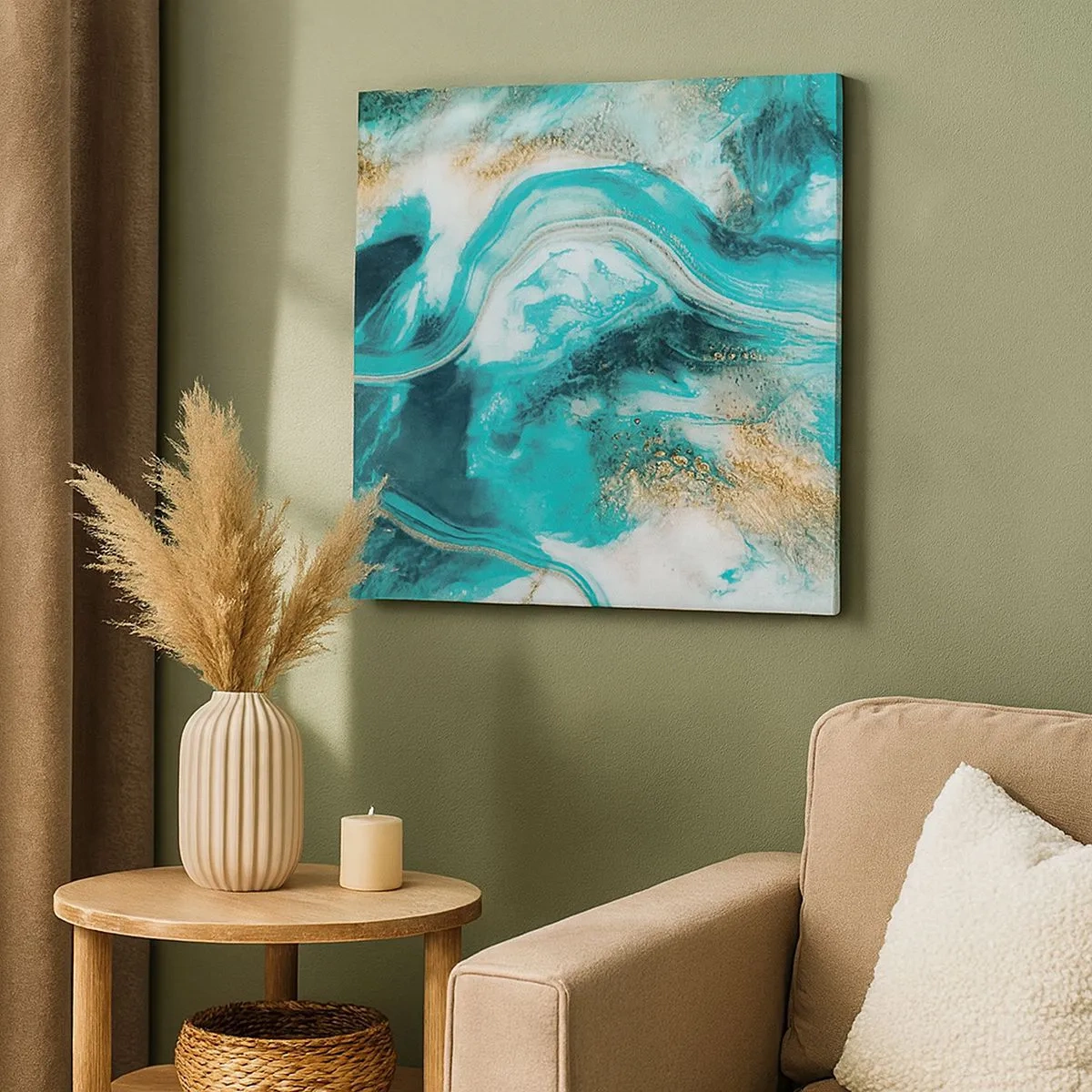 Cuadro sobre lienzo - Impresión de Imagen - Río de oro - 30x30 cm