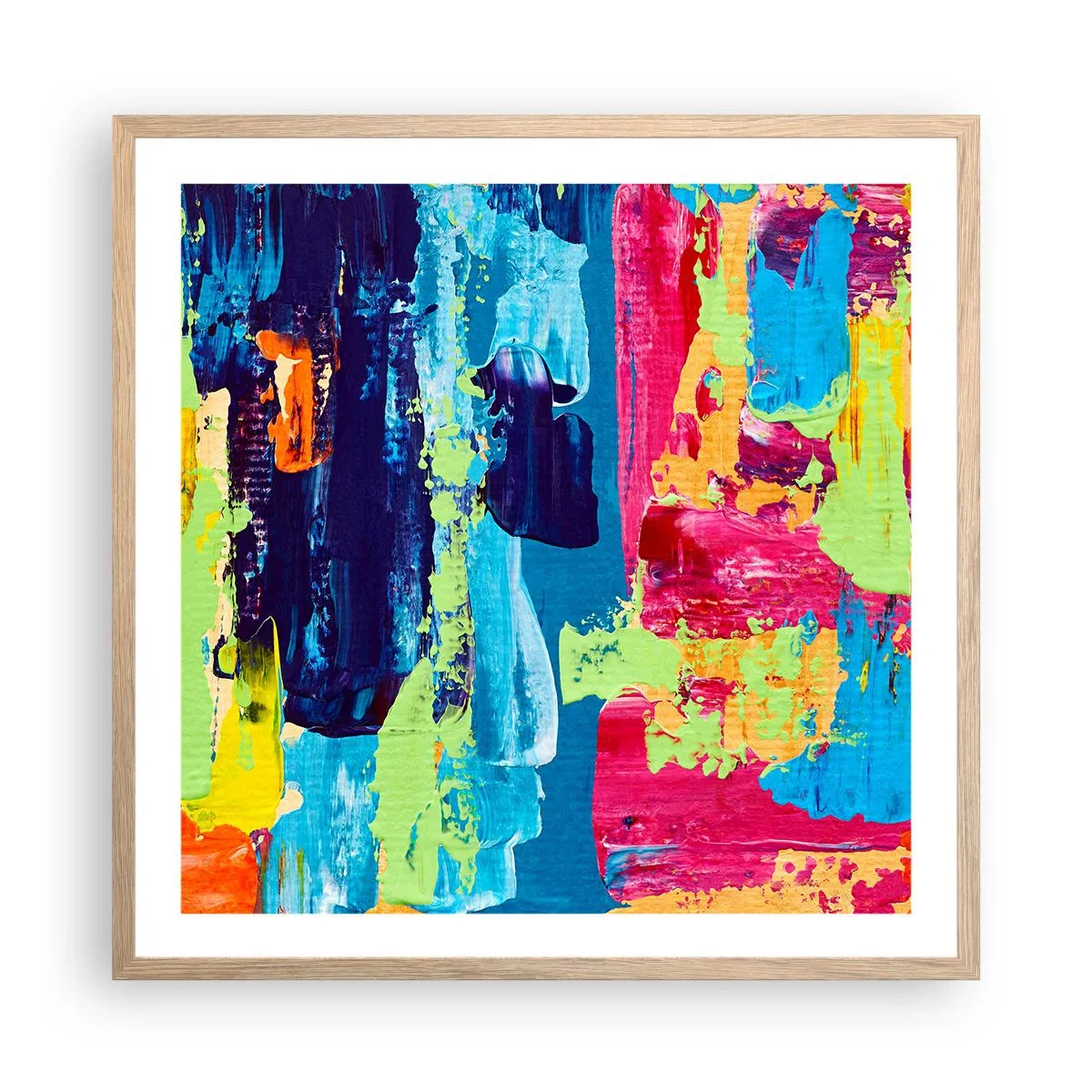 Póster en marco roble claro - ¡La vida es hermosa! - 60x60 cm