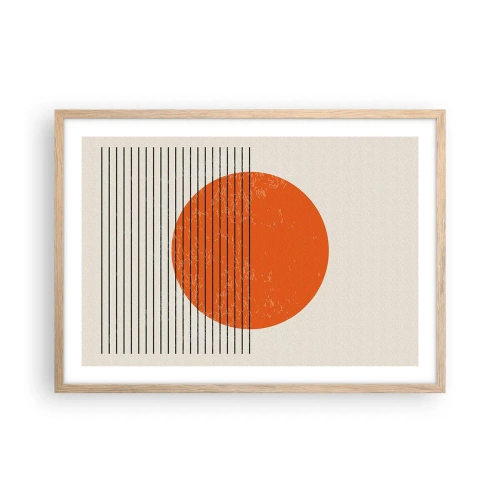 Póster en marco roble claro - Siempre el sol - 70x50 cm