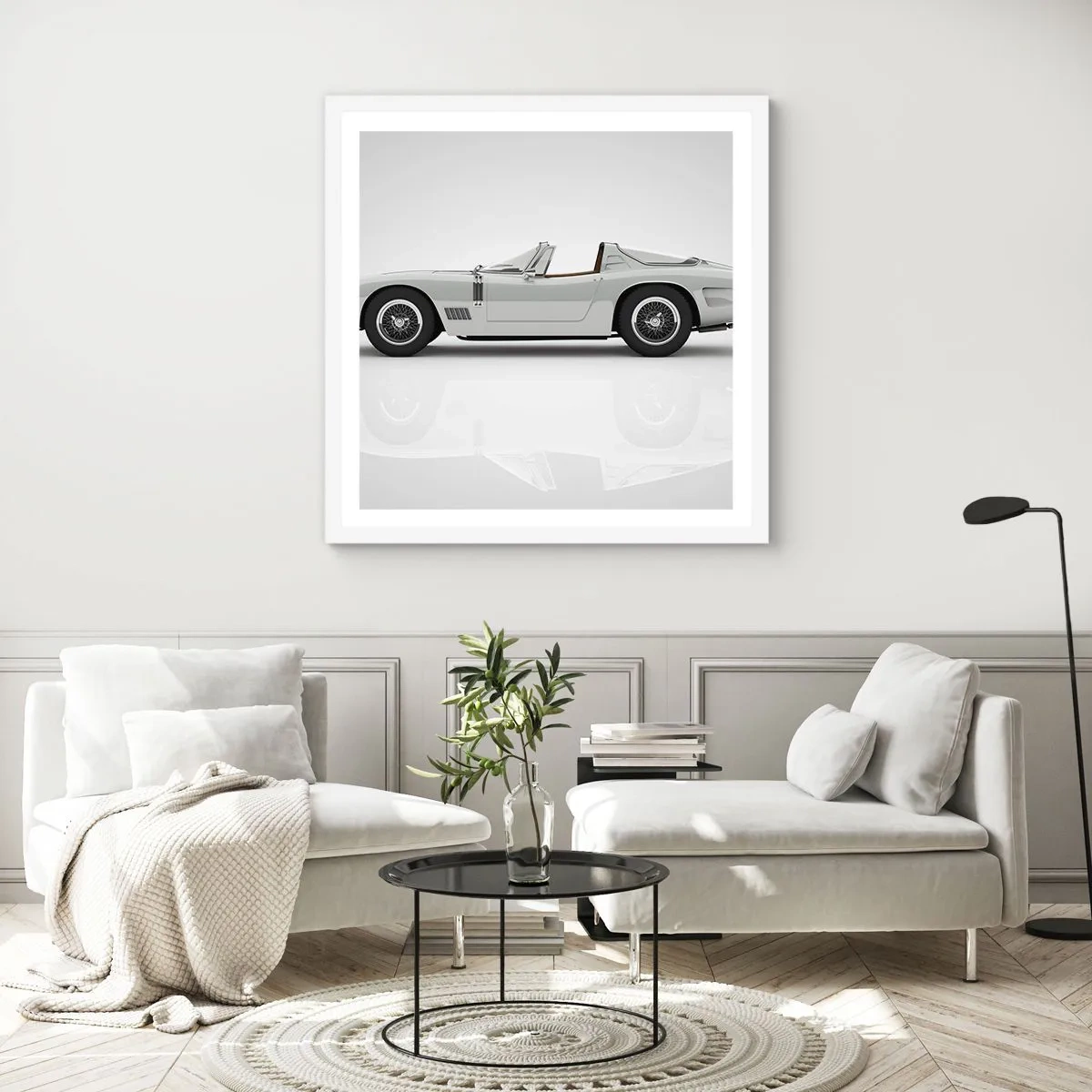 Póster en marco blanco - Una promesa de diversión - 30x30 cm