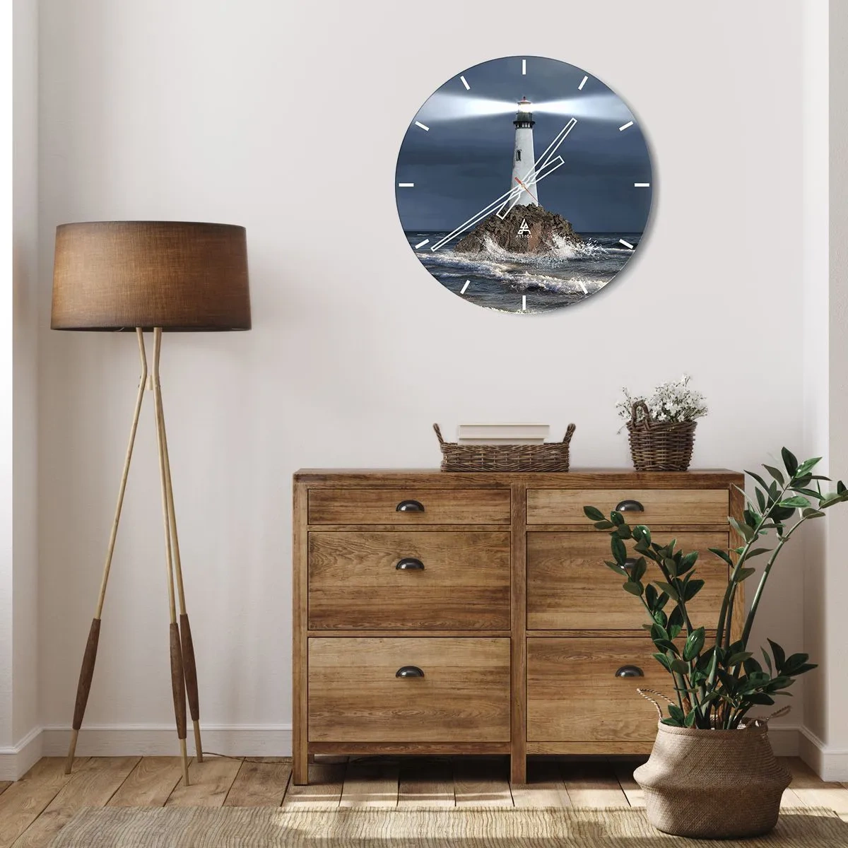Reloj de pared - Reloj de vidrio - ¡Aquí... aquí... aquí! - 40x40 cm