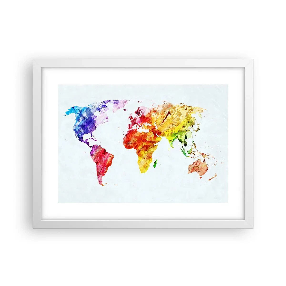 Póster en marco blanco - Todos los colores del mundo - 40x30 cm