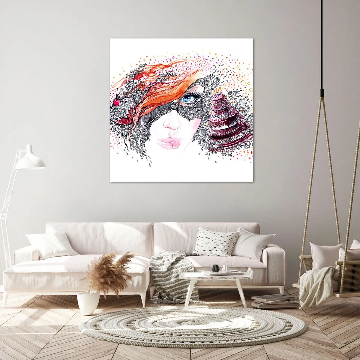 Cuadro sobre lienzo - Impresión de Imagen - Con ella cada día es una fiesta - 40x40 cm