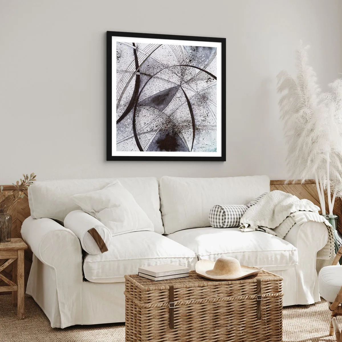 Póster en marco negro - Fantasía futurista - 60x60 cm