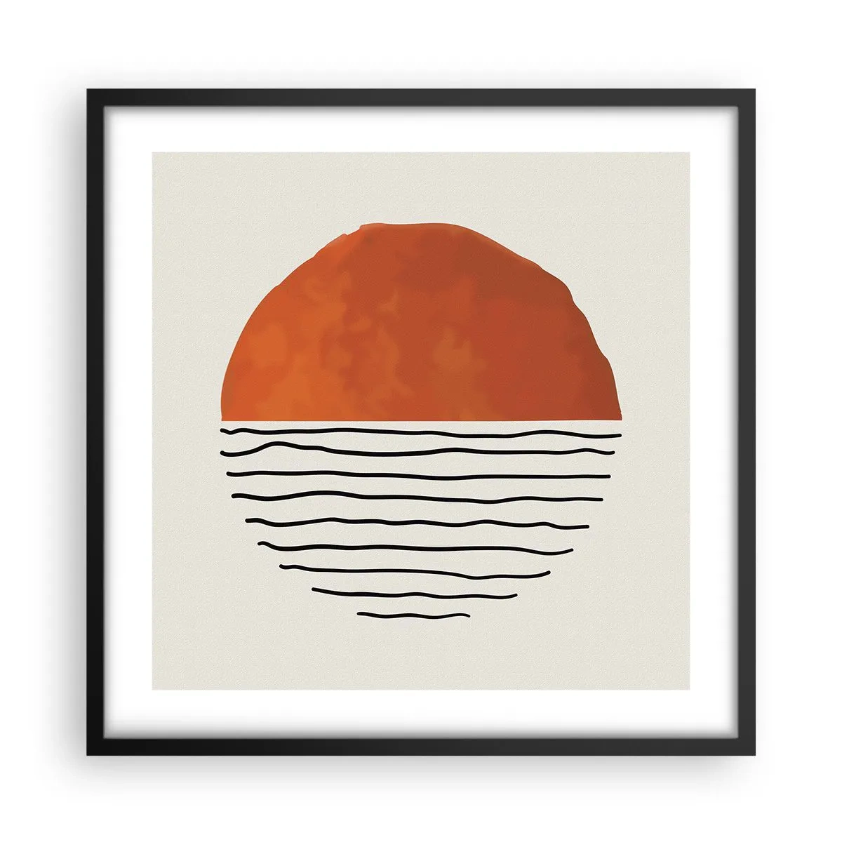 Póster en marco negro - En un ambiente japonés - 50x50 cm