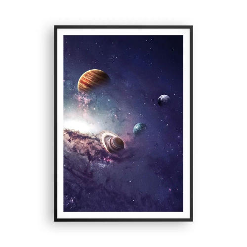 Póster en marco negro - La danza alrededor del Sol - 70x100 cm
