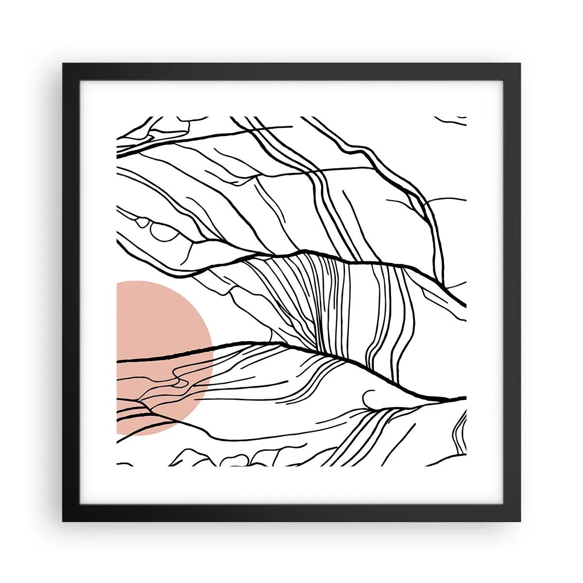 Póster en marco negro - En una red de ramas - 40x40 cm